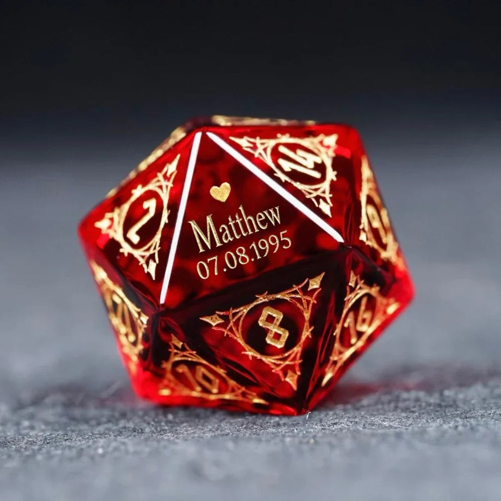 Custom Birthday D20 Dice – Personalized RPG Gift
