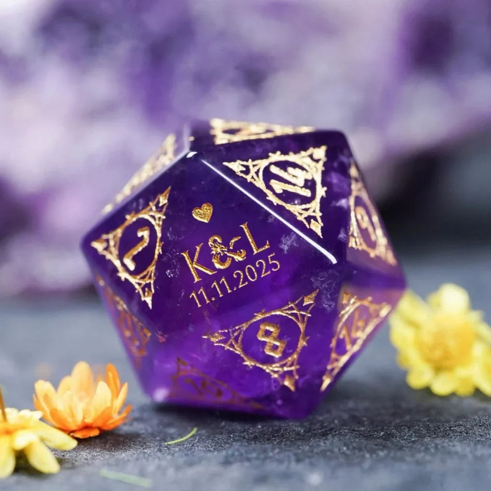 Custom Anniversary D20 Dice – Personalized RPG Gift