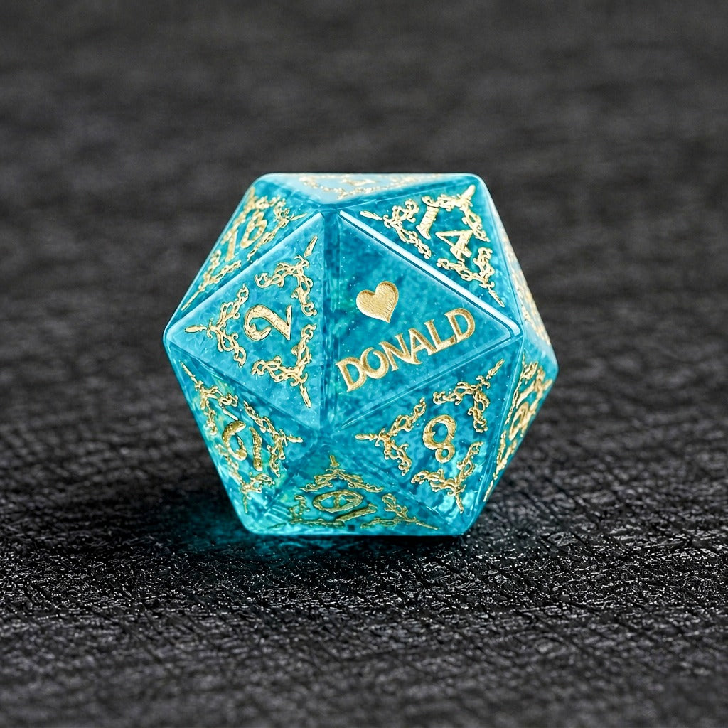Custom Father's Day D20 Dice – Personalized RPG Gift