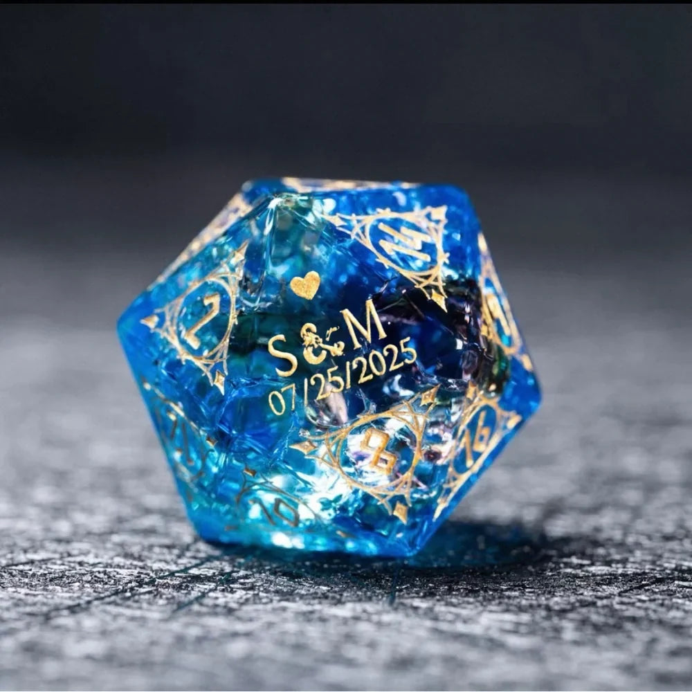 Custom Anniversary D20 Dice – Personalized RPG Gift