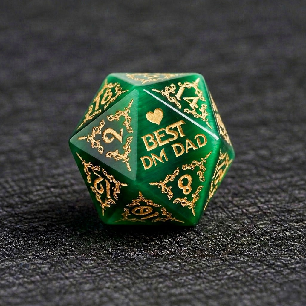 Custom Dad’s Party Set D20 Dice – Personalized Father’s Day Gift