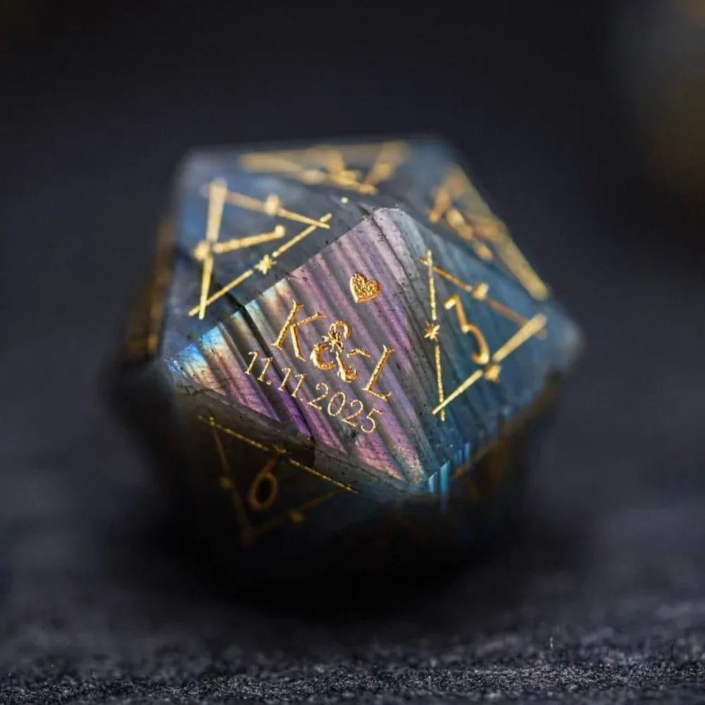 Custom Anniversary D20 Dice – Personalized RPG Gift