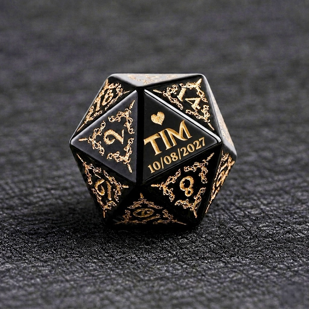 Custom Father's Day D20 Dice – Personalized RPG Gift
