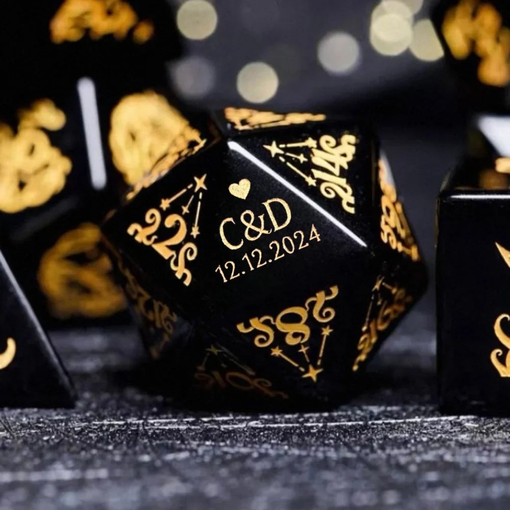 Custom Anniversary D20 Dice – Personalized RPG Gift