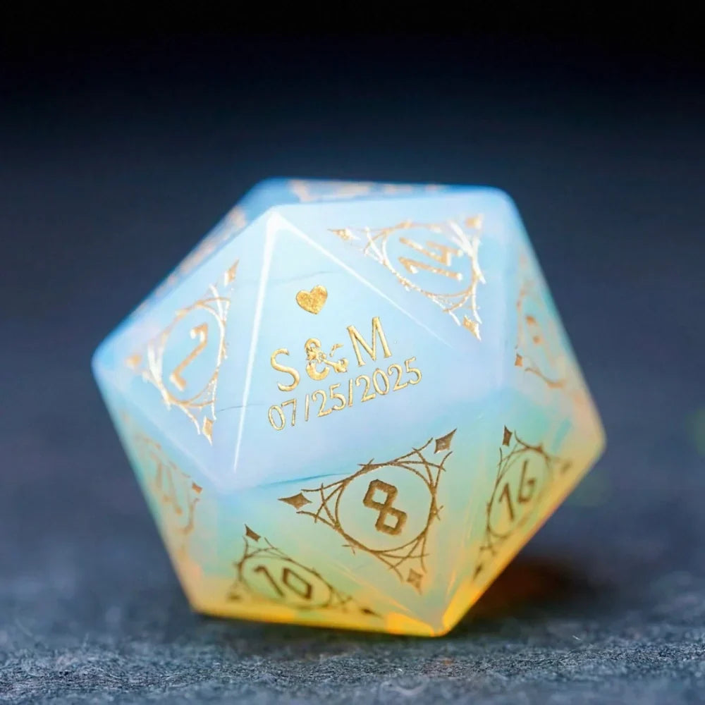 Custom Anniversary D20 Dice – Personalized RPG Gift