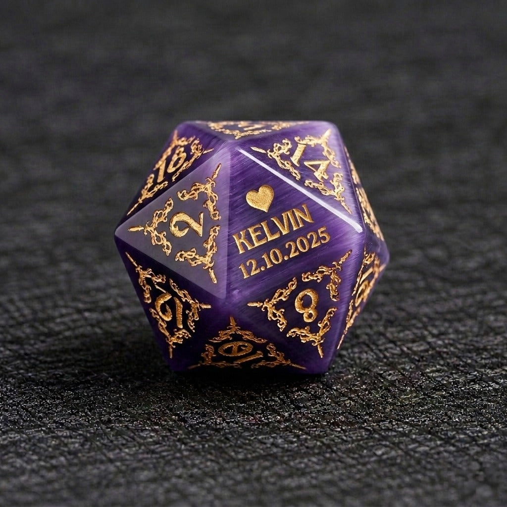 Custom Father's Day D20 Dice – Personalized RPG Gift