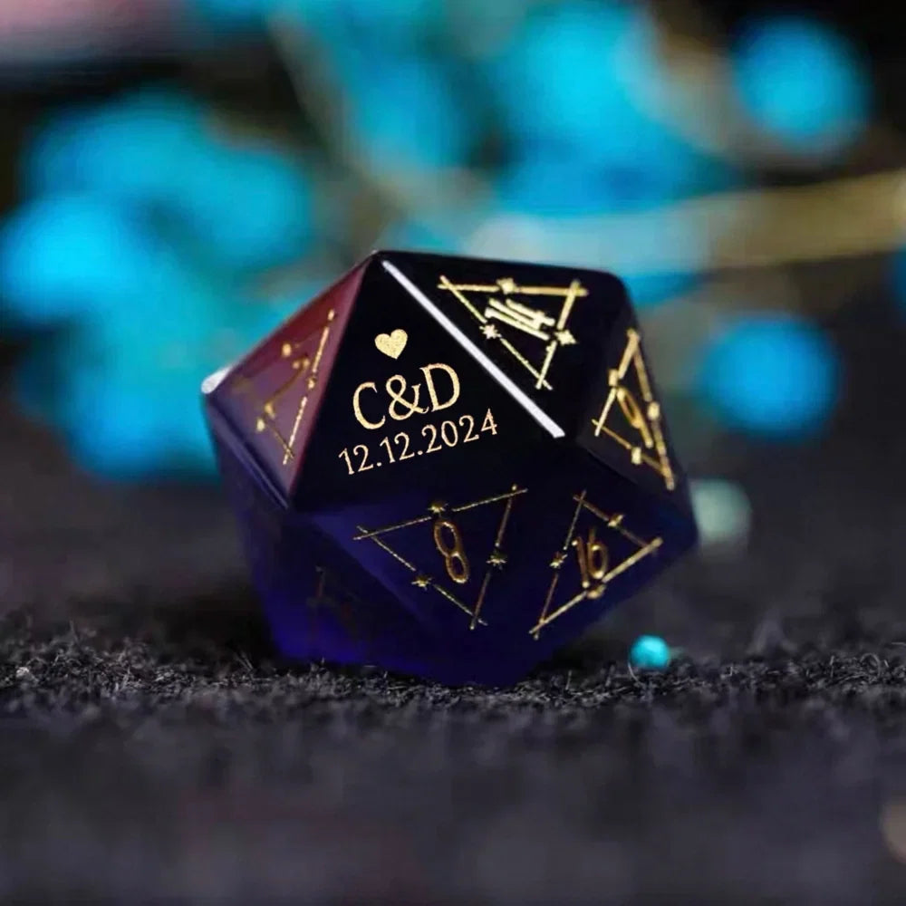 Custom Anniversary D20 Dice – Personalized RPG Gift