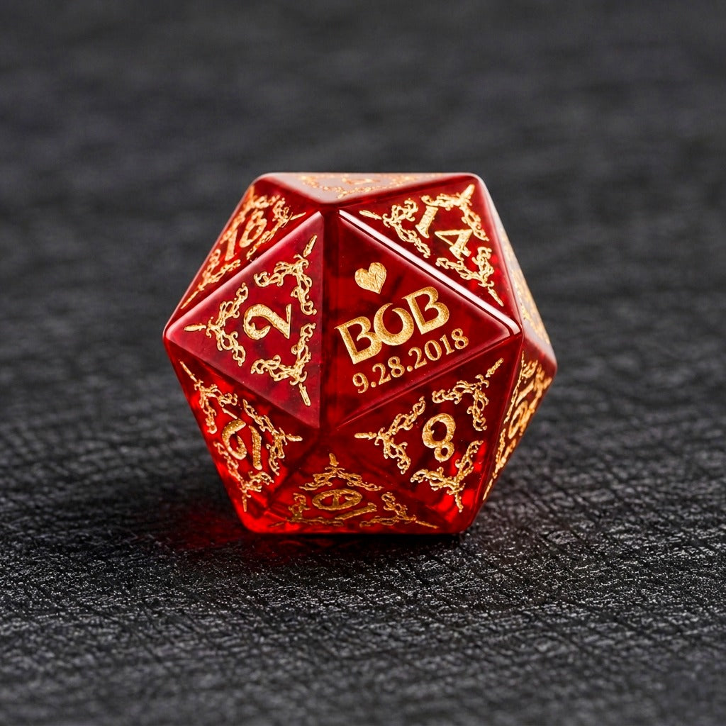 Custom Father's Day D20 Dice – Personalized RPG Gift