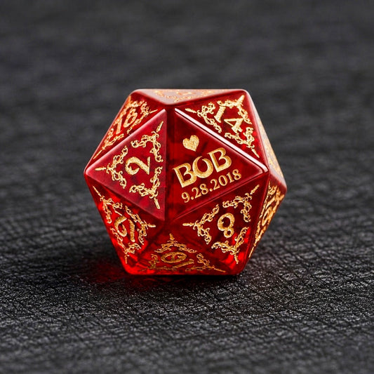 Custom Father's Day D20 Dice – Personalized RPG Gift