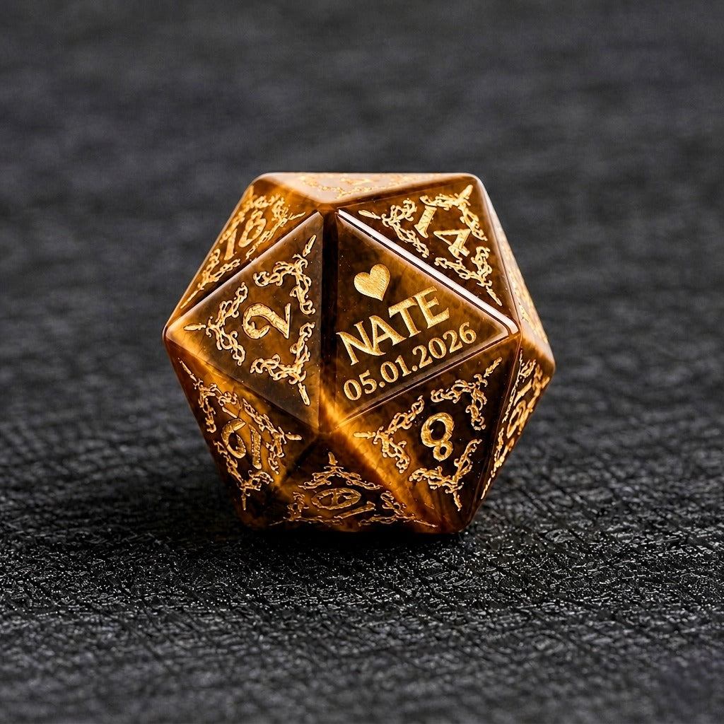 Custom Father's Day D20 Dice – Personalized RPG Gift