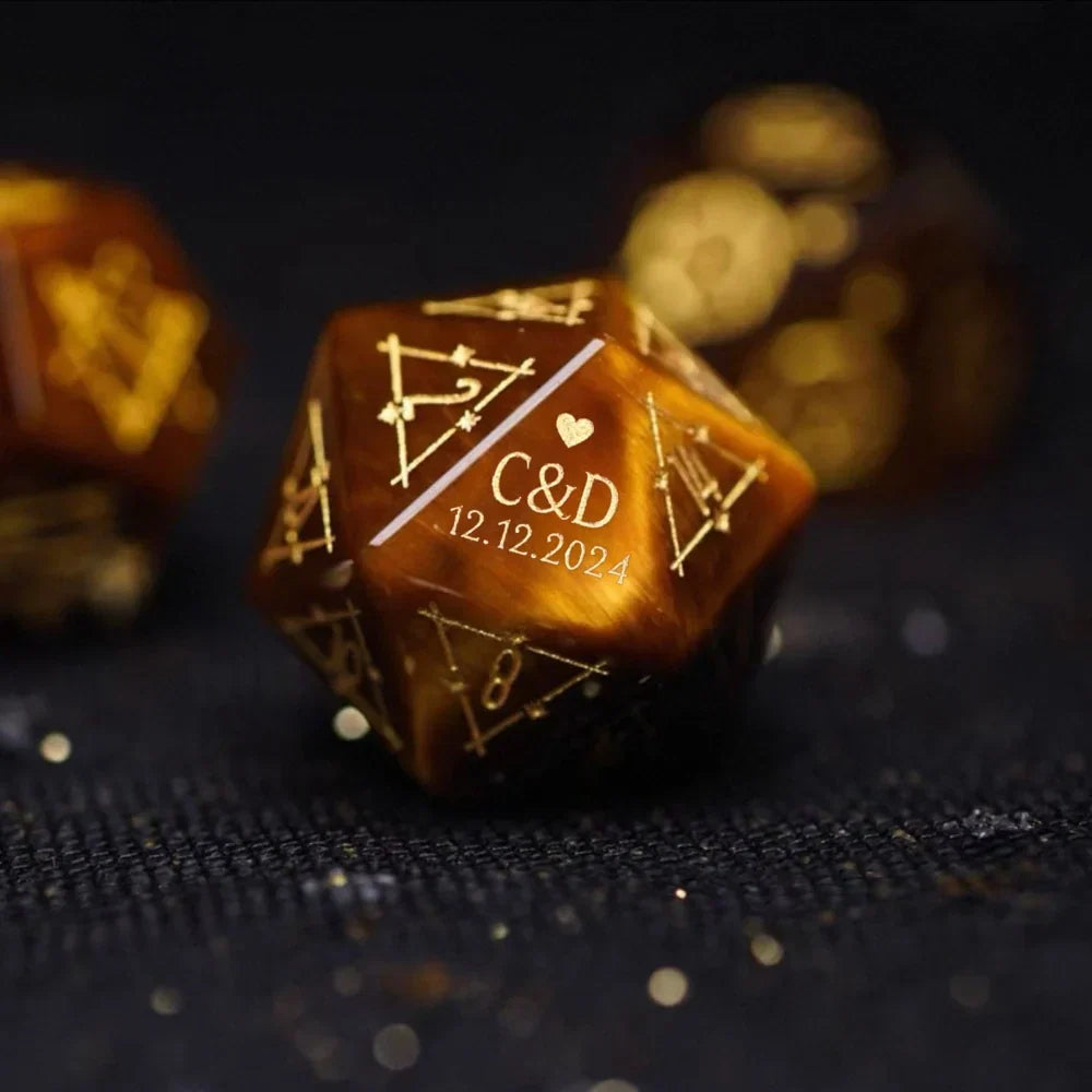 Custom Anniversary D20 Dice – Personalized RPG Gift
