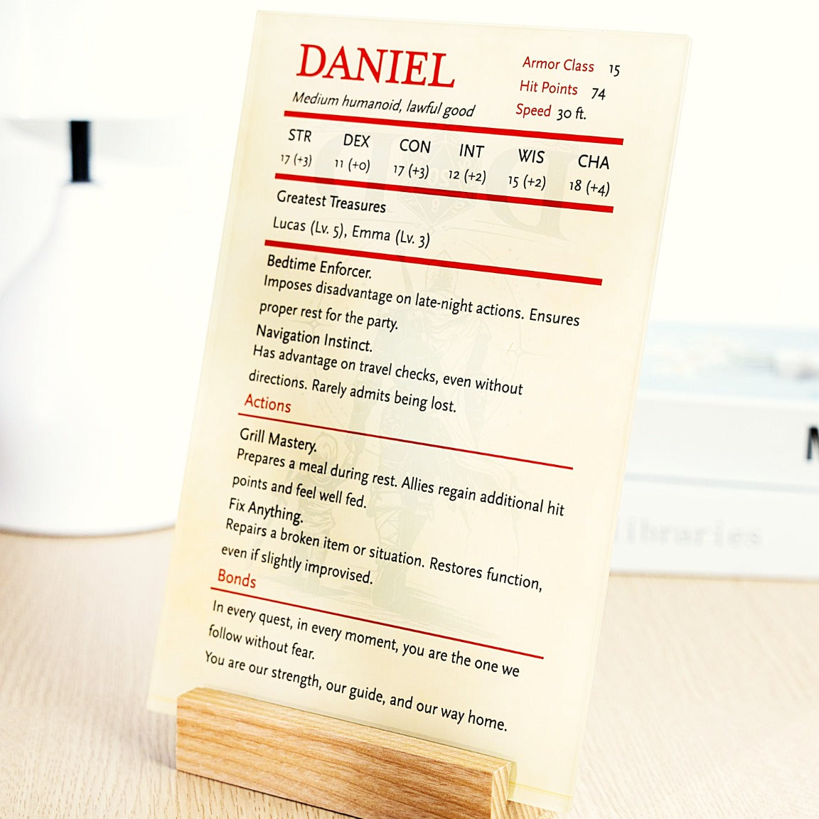 Custom Dad Stat Block - Personalized RPG Gift