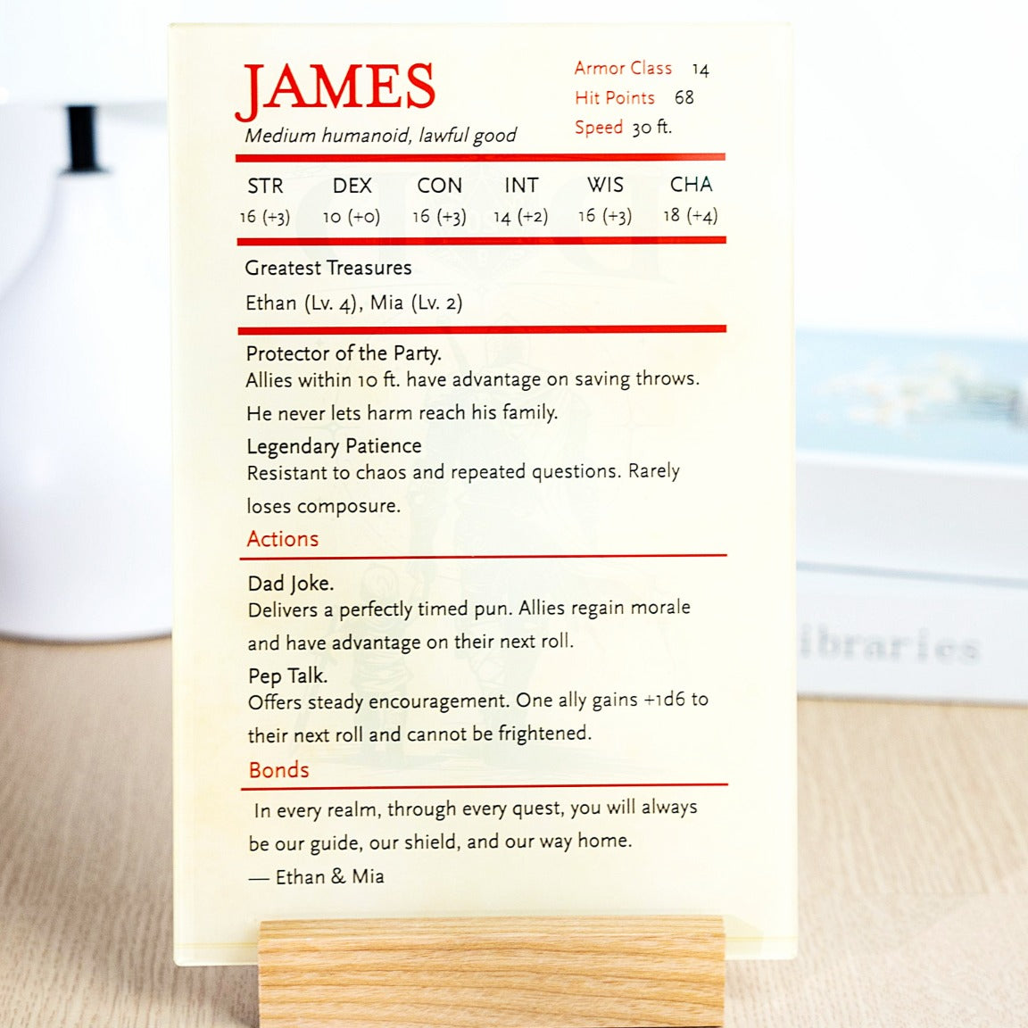Custom Dad Stat Block - Personalized RPG Gift