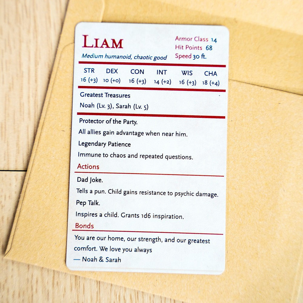 Custom Dad Stat Block - Personalized RPG Gift