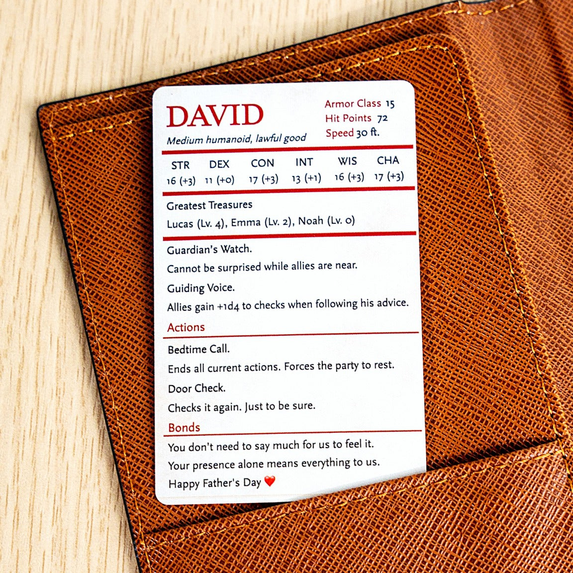 Custom Dad Stat Block - Personalized RPG Gift