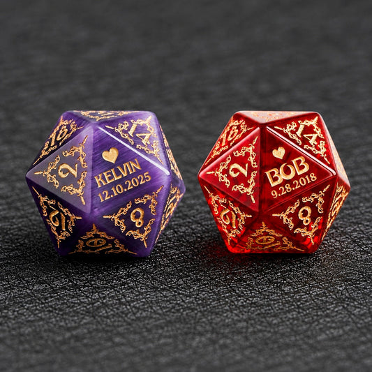 Custom Dad’s Party Set D20 Dice – Personalized Father’s Day Gift