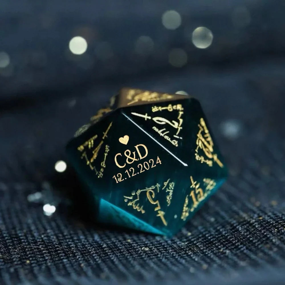 Custom Anniversary D20 Dice – Personalized RPG Gift