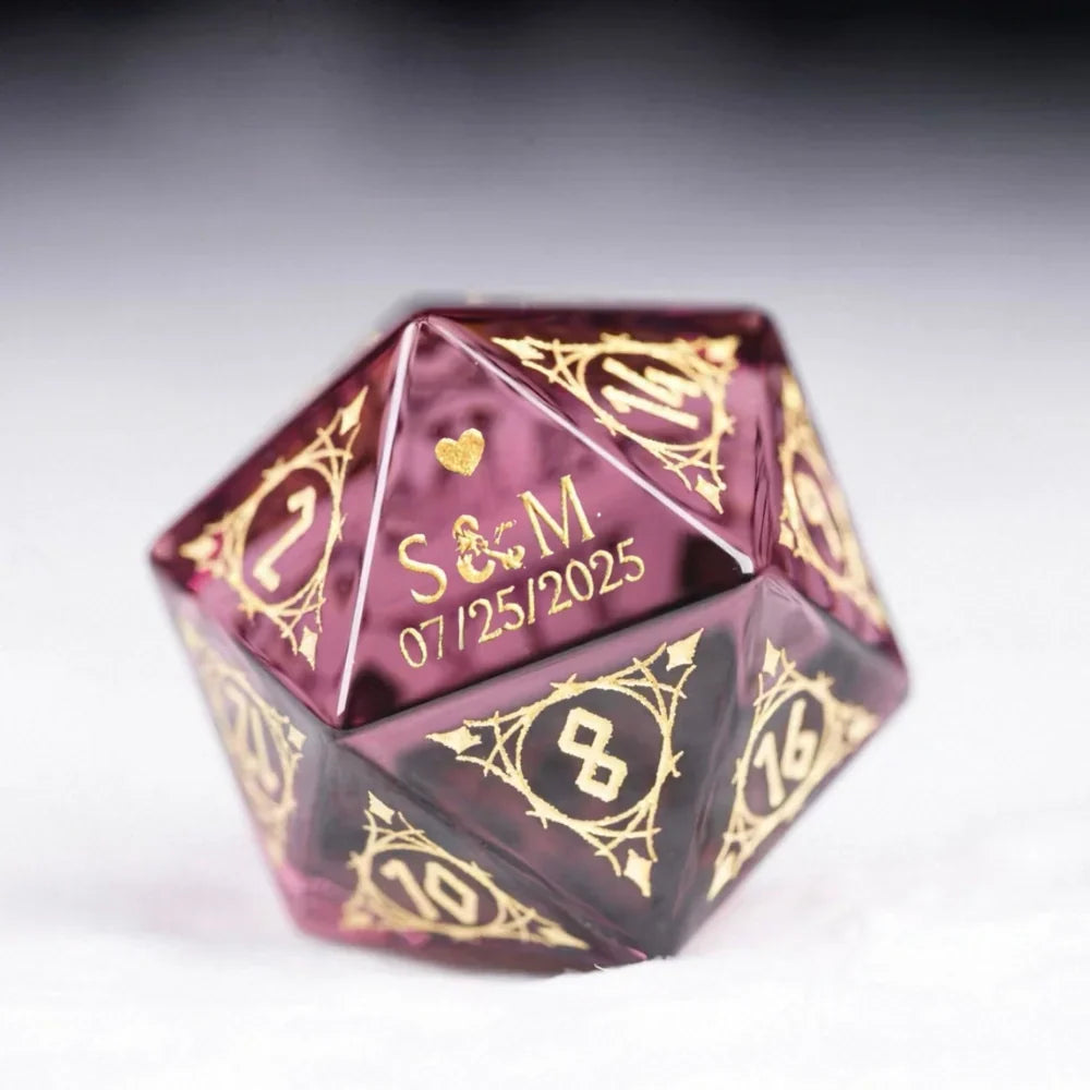 Custom Anniversary D20 Dice – Personalized RPG Gift