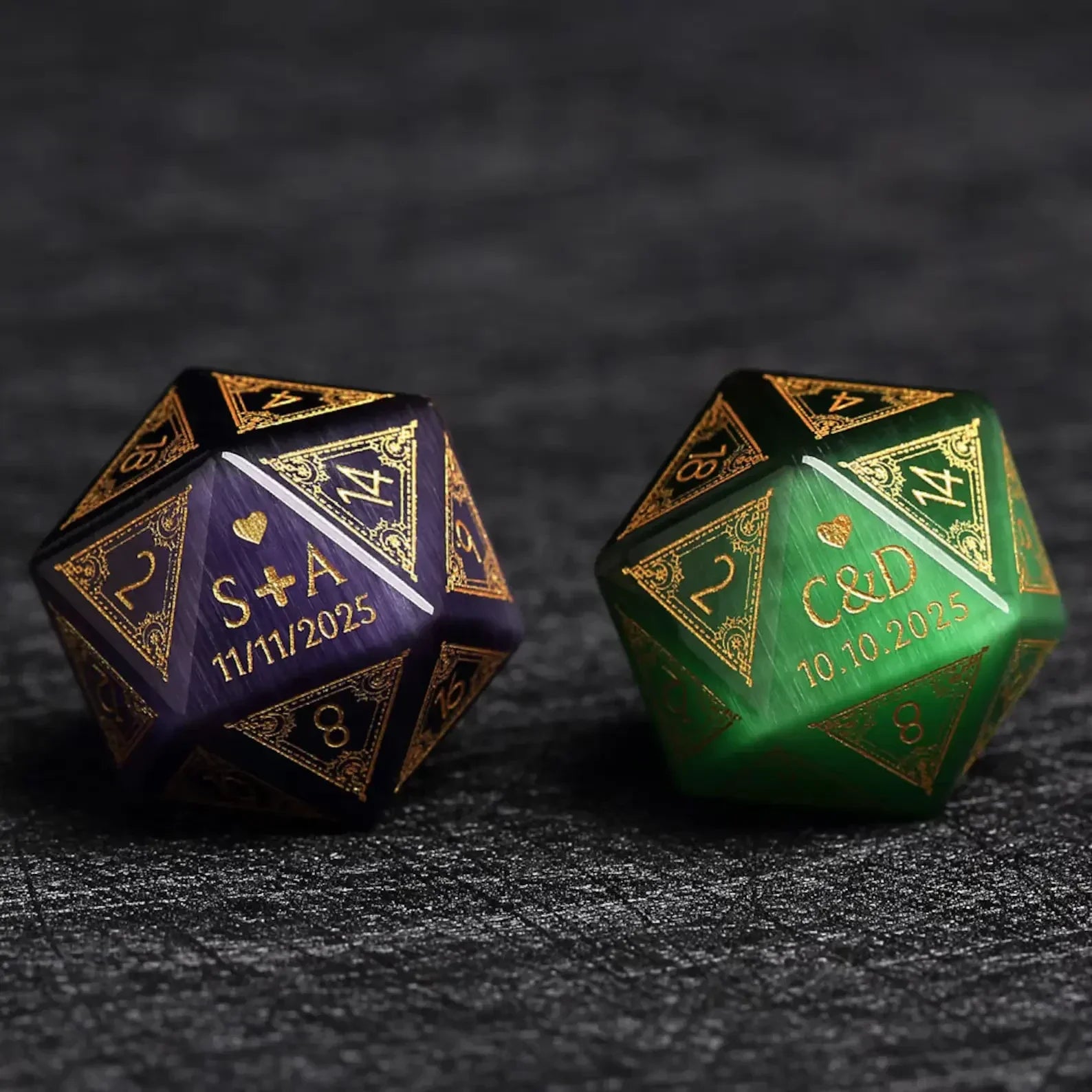 Custom Anniversary D20 Dice – Personalized RPG Gift